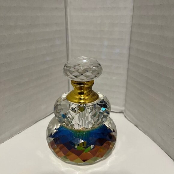 Crystal aurora borealis perfume bottle. - Picture 1 of 4